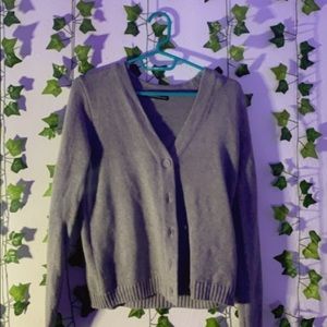 light grey button up sweater